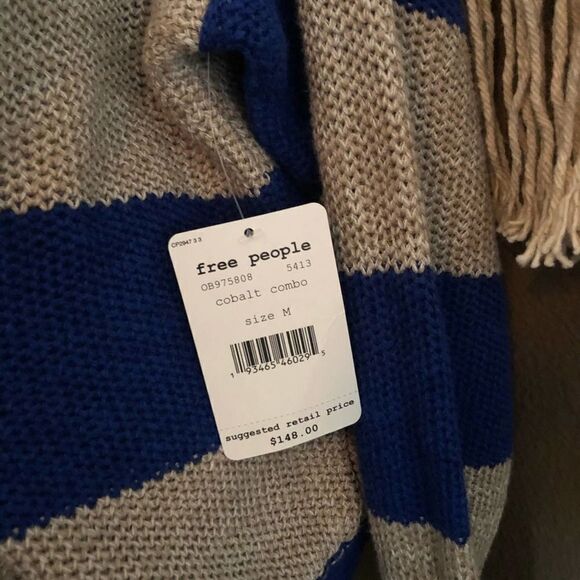 Free People Cassidy Blue Striped Sweater - Picture 7 of 9